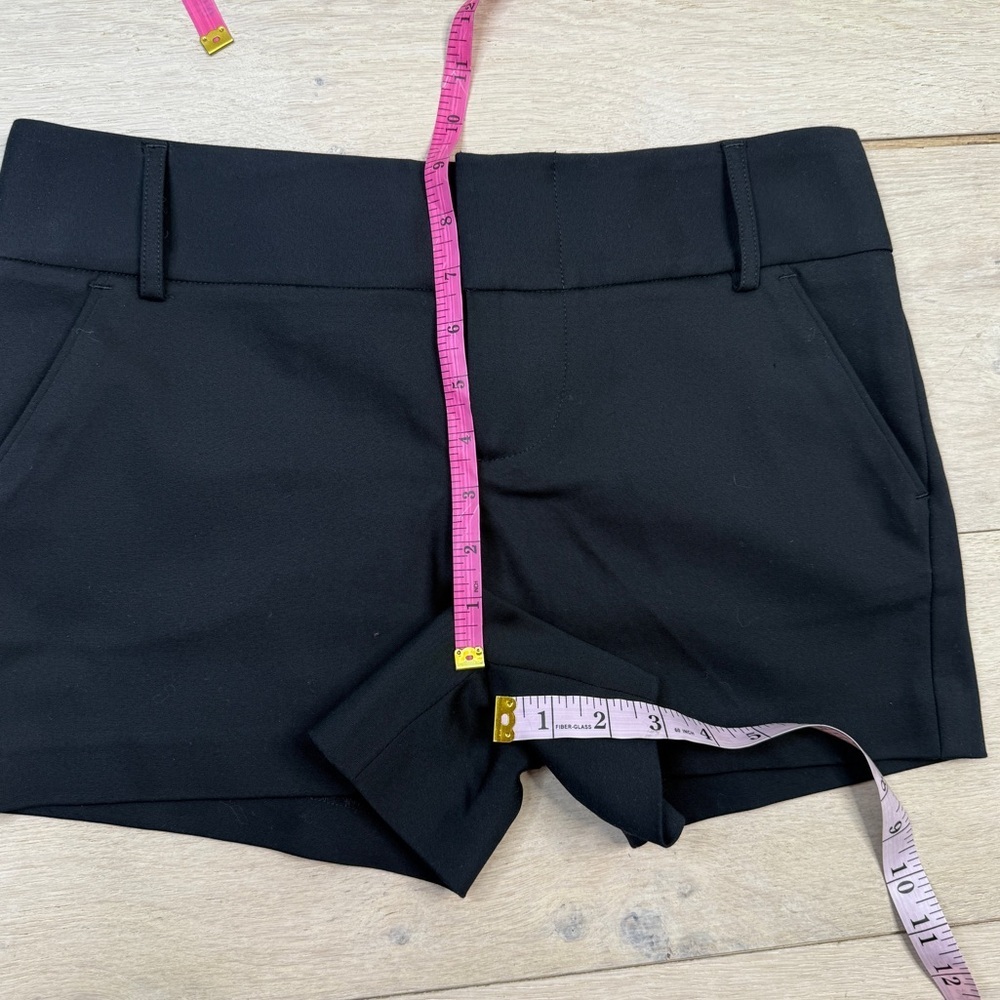 Alice + Olivia Mara Flat Front Satin Shorts In Black - Picture 5 of 9
